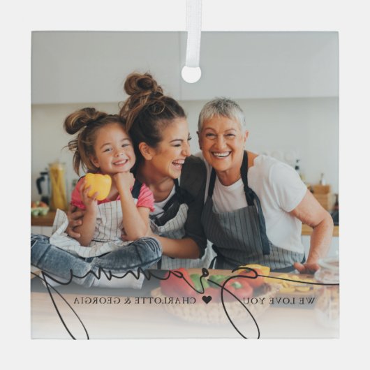 Grammy Script Overlay | Wij houden van u Glas Ornament (Achterkant)