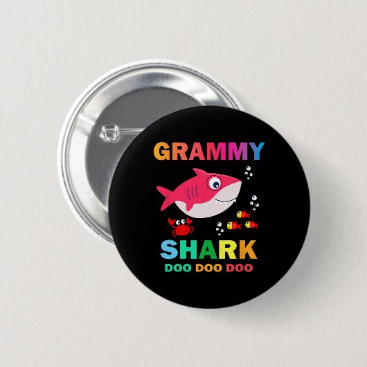 Grammy Shark Ronde Button 5,7 Cm (Voorkant /achterkant)