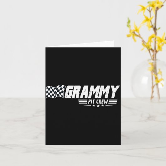 Grammy T Crew Race Car Birthday Family Racing  Kaart (Gele Bloem)
