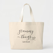 Grammy Things Custom Gift van kleinkinderen Grote Tote Bag (Voorkant)