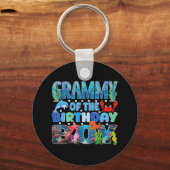 Grammy van de Birthday Boy Aquarium Zee Animals Ma Sleutelhanger (Voorkant)