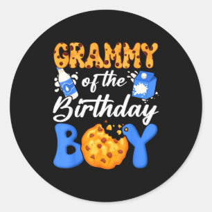 Grammy van de jarige jongen melk en koekjes 1e ver ronde sticker