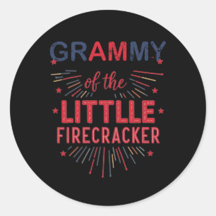 Grammy van de kleine Firecracker op 4 juli Ronde Sticker