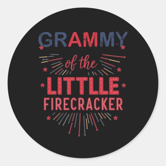Grammy van de kleine Firecracker op 4 juli Ronde Sticker (Voorkant)