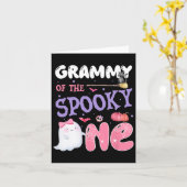 Grammy van de Spooky One 1st Birthday Halloween Pi Kaart (Gele Bloem)
