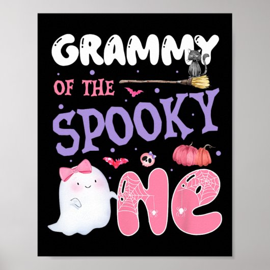 Grammy van de Spooky One 1st Birthday Halloween Pi Poster (Voorkant)