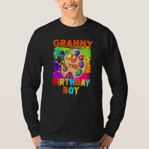 Grammy van de verjaardag jongen schilderij familie t-shirt