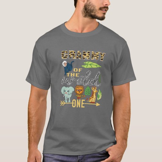 Grammy van de wilde dierentuin 1st Birthday Safari T-shirt (Voorkant)