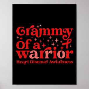 Grammy van een Warrior Heart Disease Awareness Red Poster