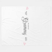 Grammy We houden van je gepersonaliseerde harten Fleece Deken (Voorkant (Horizontaal))