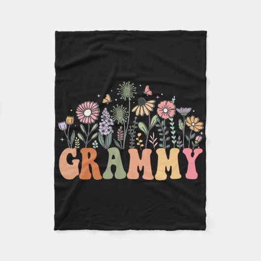 Grammy Wildflower Floral Birthday Baby Shower New  Fleece Deken (Voorkant)