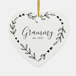 Grammy Year Est. Kerstakeramische versiering Keramisch Ornament