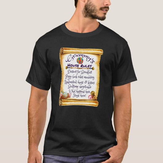 Grammy's Huisregels Kleinkinderen Grootouders De T-shirt (Voorkant)