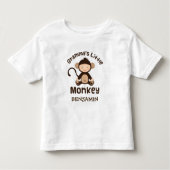 Grammy's Little Monkey Personalized Kinder Tshirt (Voorkant)