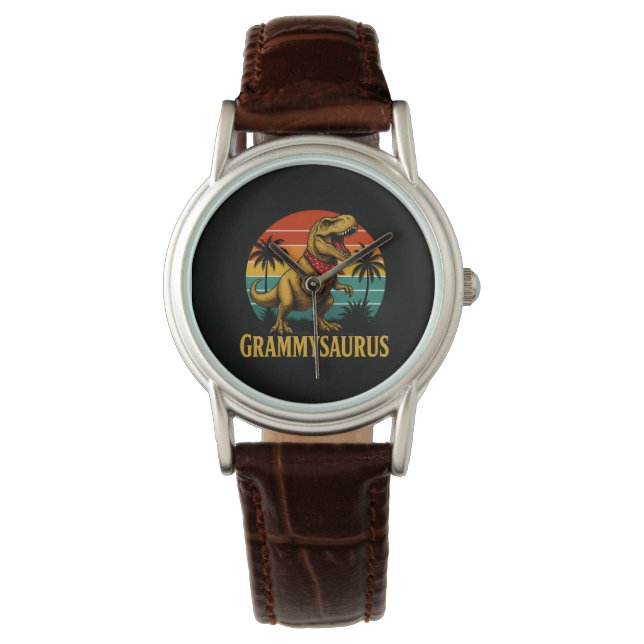Grammysaurus T Rex Dinosaur Grammy Moederdag Horloge (Voorkant)