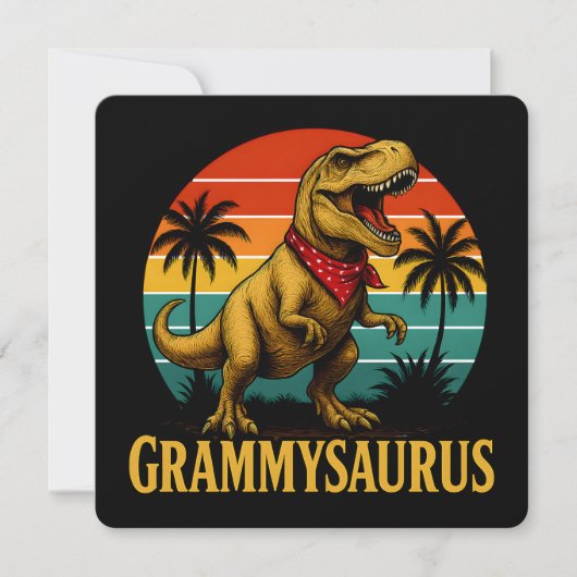 Grammysaurus T Rex Dinosaur Grammy Moederdag Kaart (Voorkant)