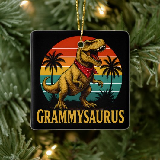 Grammysaurus T Rex Dinosaur Grammy Moederdag Keramisch Ornament (Boom)