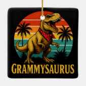 Grammysaurus T Rex Dinosaur Grammy Moederdag Keramisch Ornament (Achterkant)