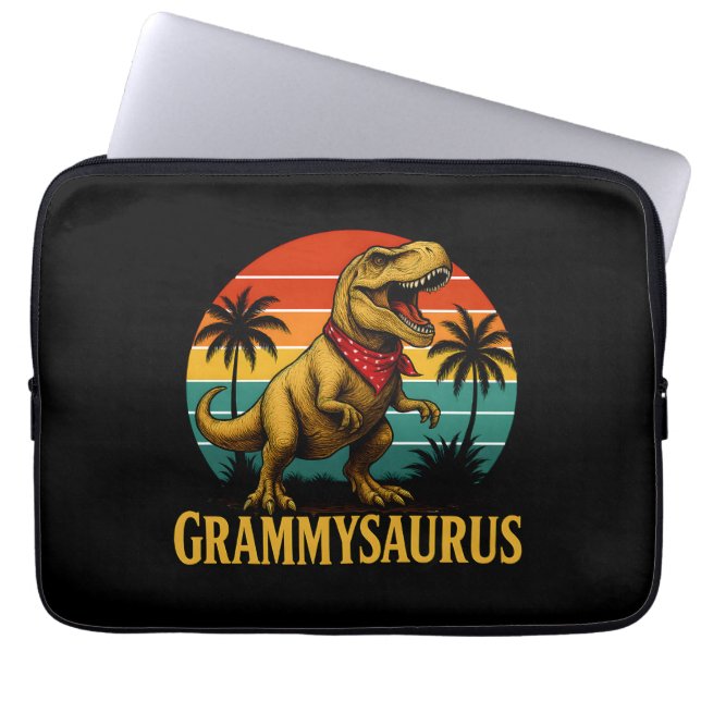 Grammysaurus T Rex Dinosaur Grammy Moederdag Laptop Sleeve (Voorkant)