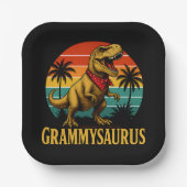 Grammysaurus T Rex Dinosaur Grammy Moederdag Papieren Bordje (Voorkant)