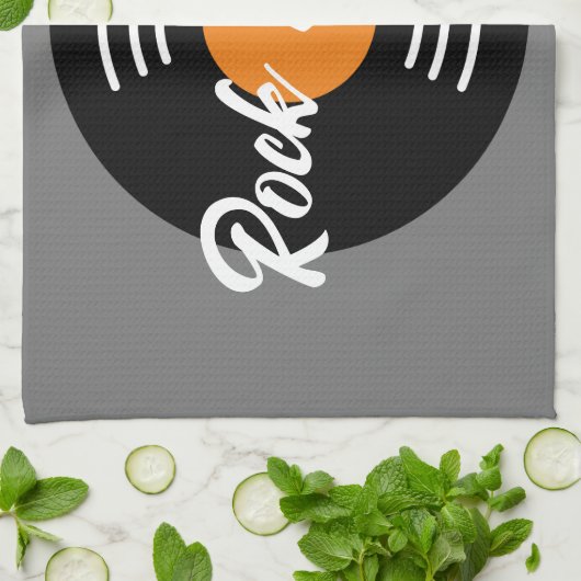 Gramofoon muziek opnemen aangepaste keukenhanddoek (Gevouwen)