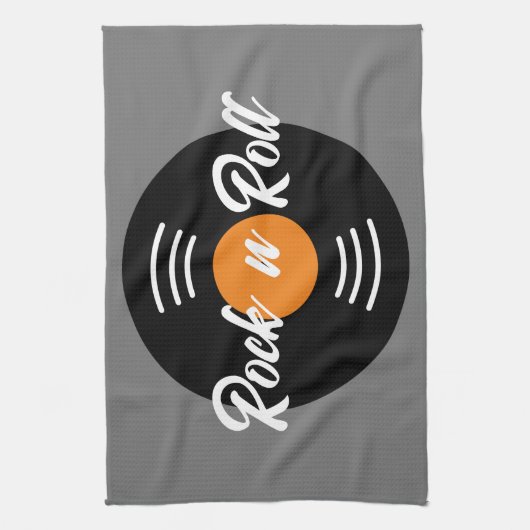 Gramofoon muziek opnemen aangepaste keukenhanddoek (Verticaal)