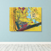 Gramofoon retro canvas print poster (Insitu (Houten vloer))