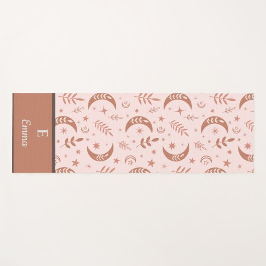 Gramoonmonogram van de soort Earthy Boho Yogamat (Voorkant (horizontaal))