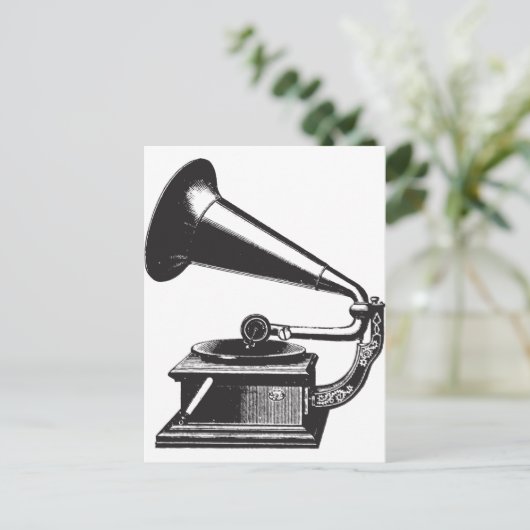  Gramophone Briefkaart (Staand voorkant)