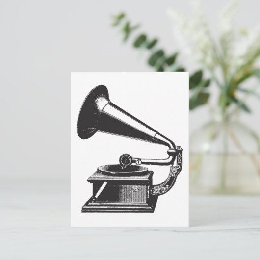  Gramophone Briefkaart (Staand voorkant)