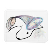 Gramophone Bull Terrier Muziek Surreal huisdier ku Magneet (Horizontaal)