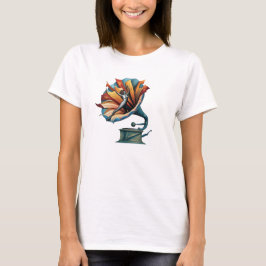 Gramophone dansen door de melodie t-shirt