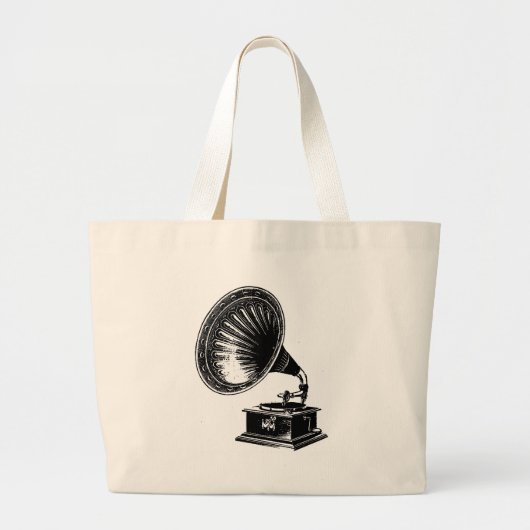 Gramophone Grote Tote Bag (Voorkant)