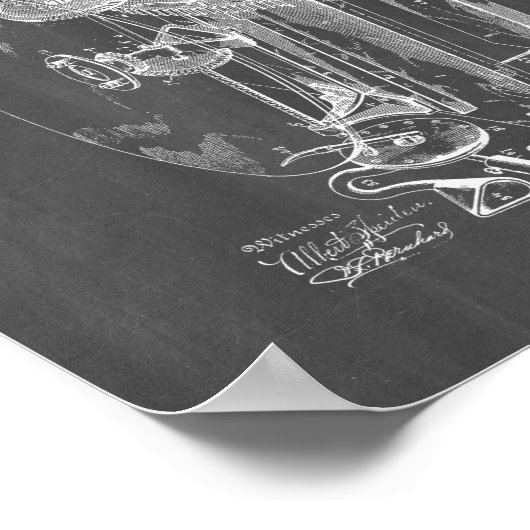 Gramophone Patent - Chalkboard Poster (Hoek)