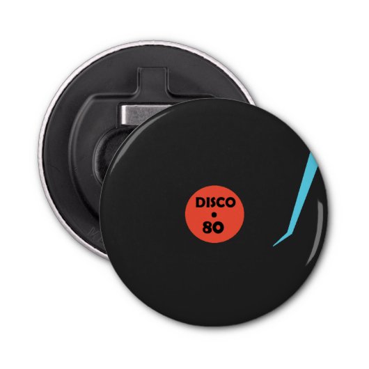 Gramophone Record flesopening Retro Disco Button Flesopener (Voorkant)