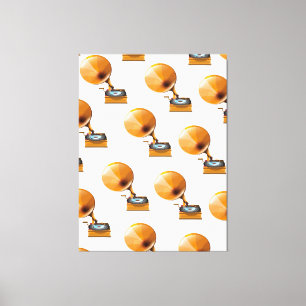 Gramophone Record Patroon. Canvas Afdruk