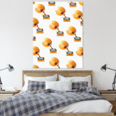 Gramophone Record Patroon. Canvas Afdruk (Insitu (Slaapkamer))