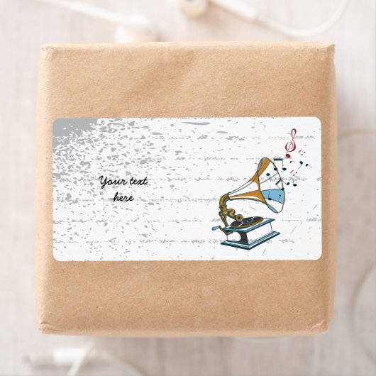 Gramophone retro aangepast label (Insitu)