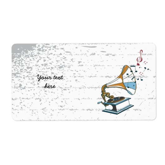 Gramophone retro aangepast label (Voorkant)