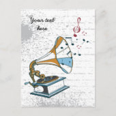 Gramophone retro custom briefkaart (Voorkant)