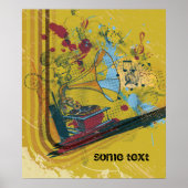 Gramophone retro poster voor aangepaste afdrukken (Voorkant)