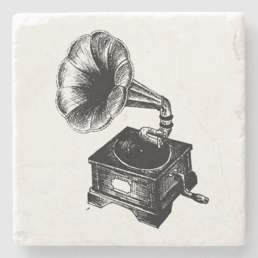  Gramophone Stenen Onderzetter (Voorkant)