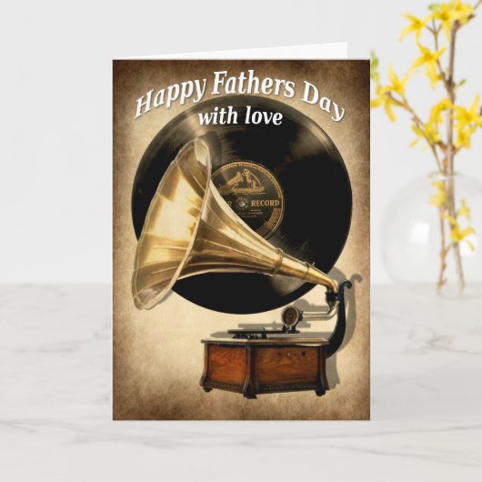 Gramophone vaders dagkaart kaart (Gele Bloem)