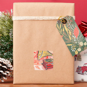 Gramophone Vierkante Sticker