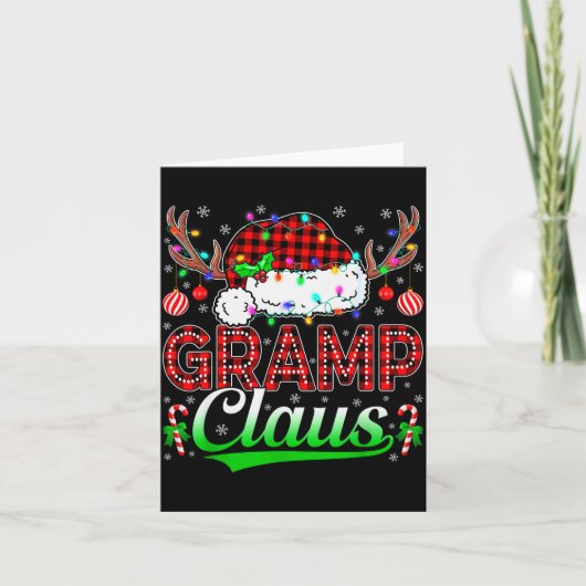 Gramp Claus Christmas Lights Matching Family Xmas  Kaart (Voorkant)