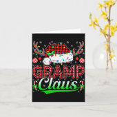 Gramp Claus Christmas Lights Matching Family Xmas  Kaart (Gele Bloem)