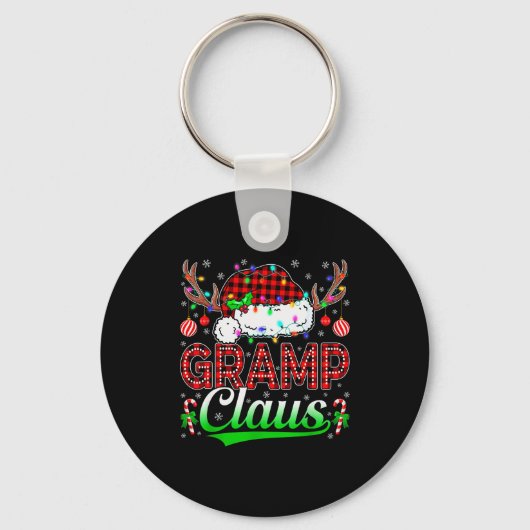 Gramp Claus Christmas Lights Matching Family Xmas Sleutelhanger (Voorkant)