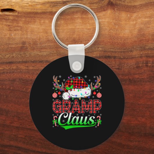Gramp Claus Christmas Lights Matching Family Xmas Sleutelhanger (Voorkant)