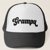 Grampa 20XX Retro Vibe Typografie Trucker Pet (Voorkant)