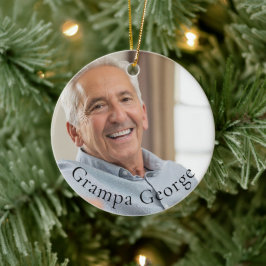 Grampa eenvoudige stijlvolle aandenken foto keramisch ornament